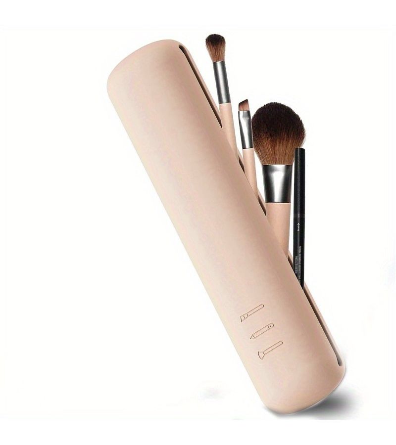 Makeup Brush Organizer With Compartments Assorted Varieties 10pcs Travel Bag Portable Durable And Space Saving For Brushes Lipsticks Eyeshadows - Image 5