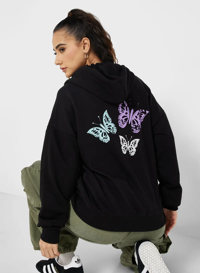 Ginger Graphic Zip Thru Hoodie