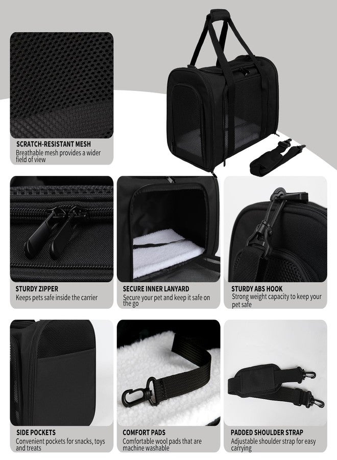 Yipincover Carriers Soft-Sided Pet Carrier for Cats Dogs Under 15 lbs,TSA Airline Approved with 4 Ventilated Windows(Medium,Black) - Image 3