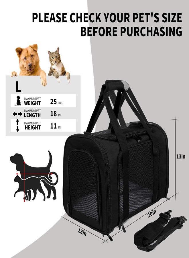 Yipincover Carriers Soft-Sided Pet Carrier for Cats Dogs Under 15 lbs,TSA Airline Approved with 4 Ventilated Windows(Medium,Black) - Image 5