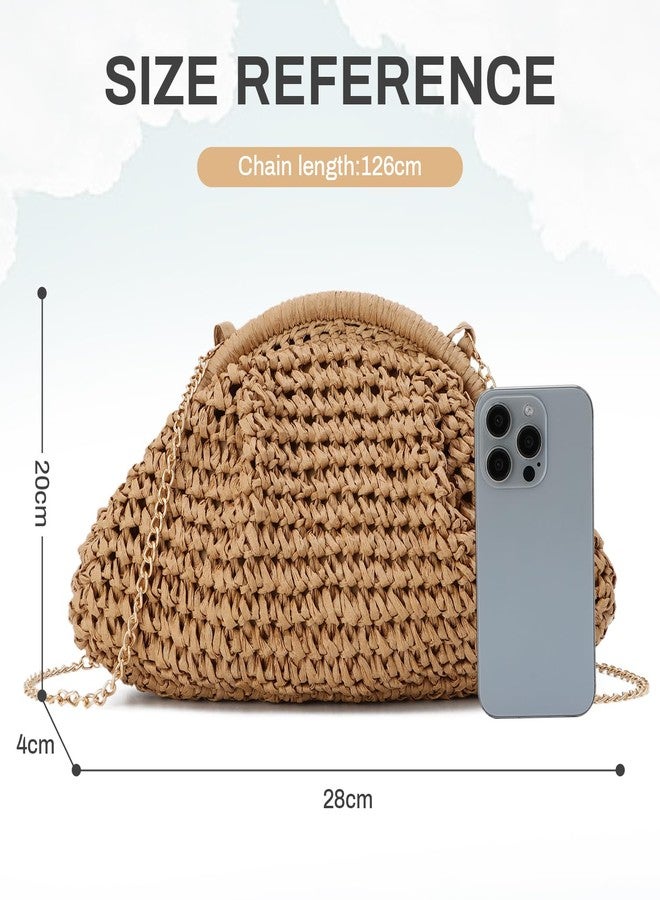 KUANG! Clutch Handbag for Women Woven Straw Dumpling Bag Summer Beach Clutch Crossbody Purses - Image 3