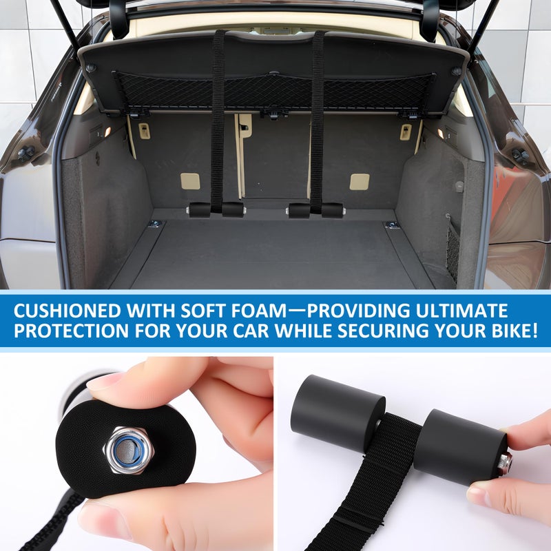 Dunkive Bike Rack Straps Replacement Compatible with Saris Trunk Mount Bike Racks Compatible with Bones, Bones EX, Guardian Soft Rubber Bumpers Accessories Protect Hatchback & SUV - Image 4