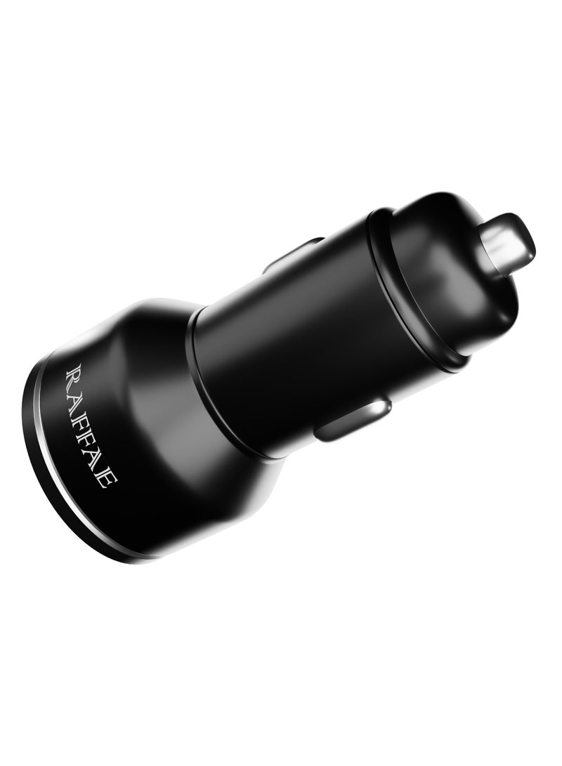 RAFFAE 25W PD Fast Car Charger GaN Technology Dual Ports USB A, Type C Charger Compatible With iPhone 15/15 Plus/15 Pro/15 Pro Max/14/13/12/11, Samsung, OnePlus, Huawei- Black - Image 5
