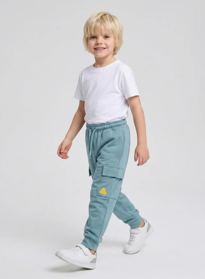 Take Two  Boys Light Blue Cuffed Hem Cargo Joggers By Juniorloom for Men | Best Price UAE