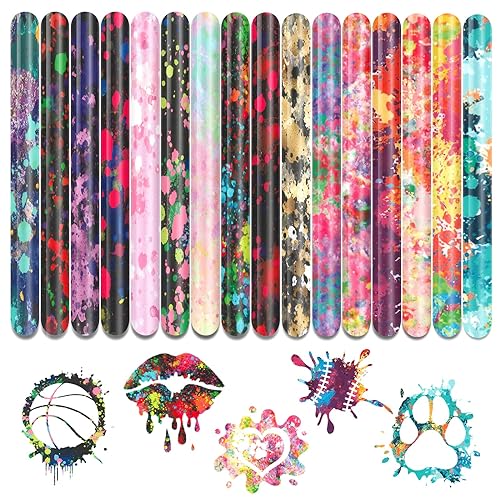 Tintnut Splash Heat Transfer Vinyl - 16 Sheets 10x12 Inch HTV Ink Watercolor Iron On Vinyl for T-Shirts Hats Clothes,for Cricut & Silhouette Cameo - Image 1
