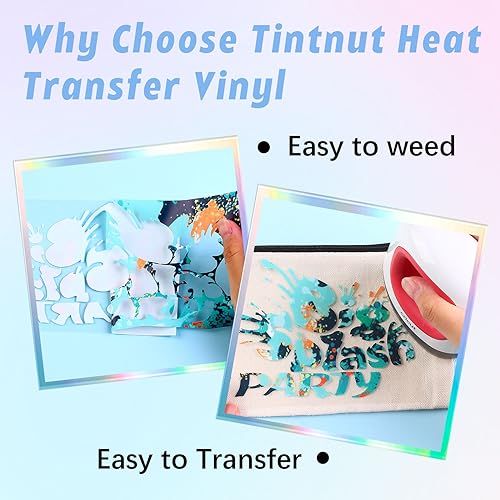 Tintnut Splash Heat Transfer Vinyl - 16 Sheets 10x12 Inch HTV Ink Watercolor Iron On Vinyl for T-Shirts Hats Clothes,for Cricut & Silhouette Cameo - Image 3