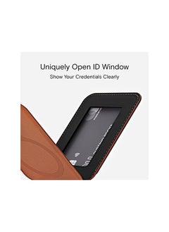 MOFT Magsafe Wallet Card Holder, Adjustable Magnetic Wallet Stand With Open Id Window, Quick Access Flash Phone Stand For Iphone 14/13/12 Series, 2 Card Holder, Brown  - Image 2