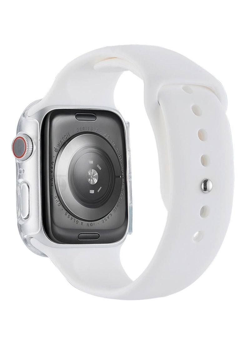 GULFLINK - Silicone Watchbands 200mm Length with Protective Case Cover for Apple iWatch 7 41mm - Image 1