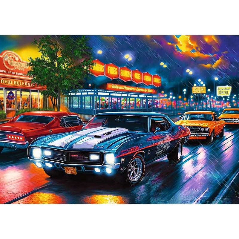 Trefl Night Drive 1000 Jigsaw Puzzle, Premium Plus, Tea Time 27"x19" A Series of Painted Nostalgic Pictures, Perfect Matching of Elements, for Adults and Children from 14 Years Old - Image 2