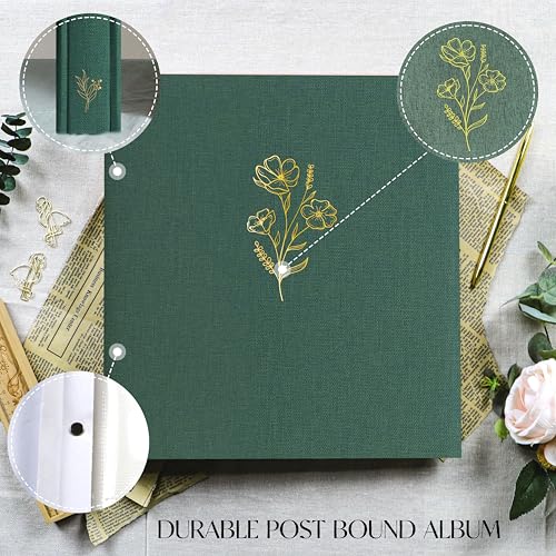 Holoary Photo Album 4x6 600 Photos 5 Pictures Per Page, 4”x6” Picture Album, Linen Fabric Cover Big Picture Book for Photos, 4x6 Photo Albums for Family Weddings Travel Memories(Dark Green) - Image 3