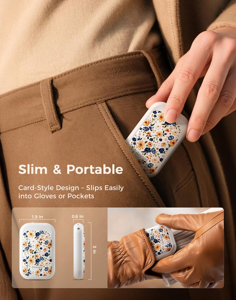 OCOOPA UT4 Young Rechargeable Hand Warmers 2 Pack, 0.6'' Slim Magnetic Design, Fits in Gloves & Pockets, UL Certified, Electric Hand Warmer, for Women, Winter Essentials - Image 2