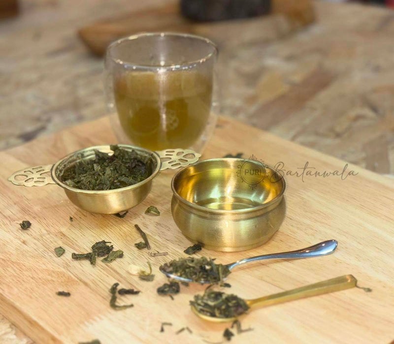 PURI Bartanwala - Brass Traditional Indian Tea Strainer- Matt Finish - Image 3