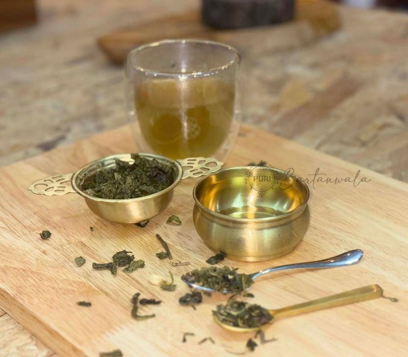 PURI Bartanwala - Brass Traditional Indian Tea Strainer- Matt Finish - Image 2
