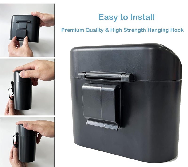 Kitbest 2 Pack Car Trash Can Bin with Lid, 120 Trash Bags & 4 Car Hooks - Image 5