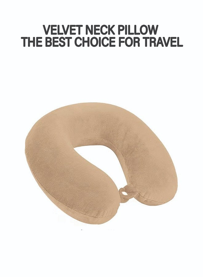 Kunzita Home Soft Velvet Neck Pillow   - 30x25x10 cm - brown - Image 1