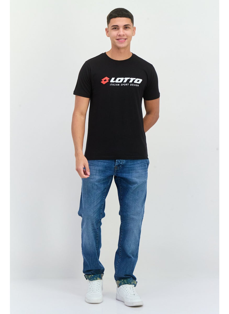 LOTTO Men Sportswear Fit Short Sleeves Outdoor T-shirt, Black  - Image 4