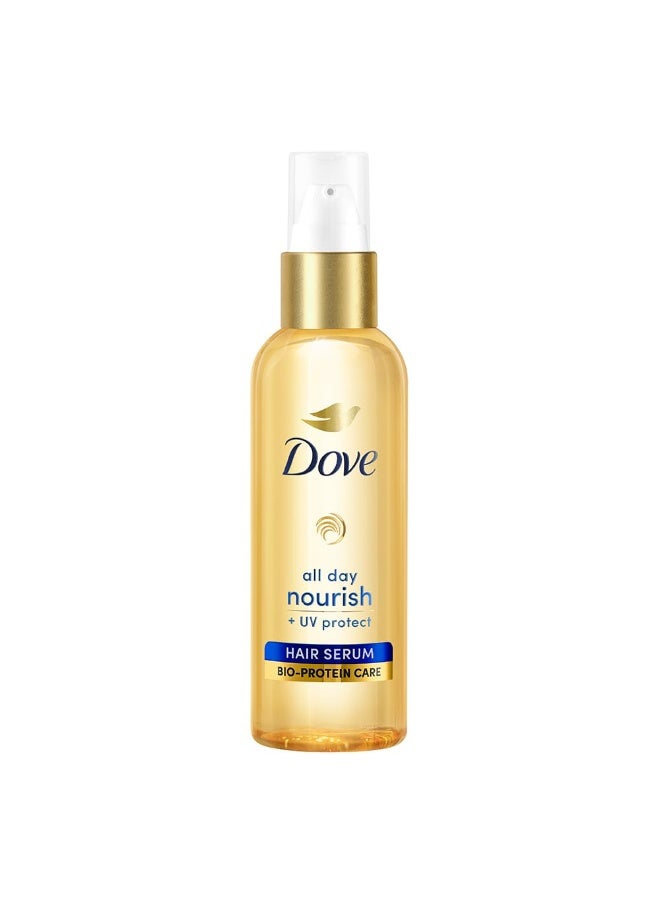 Dove All Day Nourish + UV protect Hair Serum For All Hair Types With Bio Protein Care 100ml - Image 1