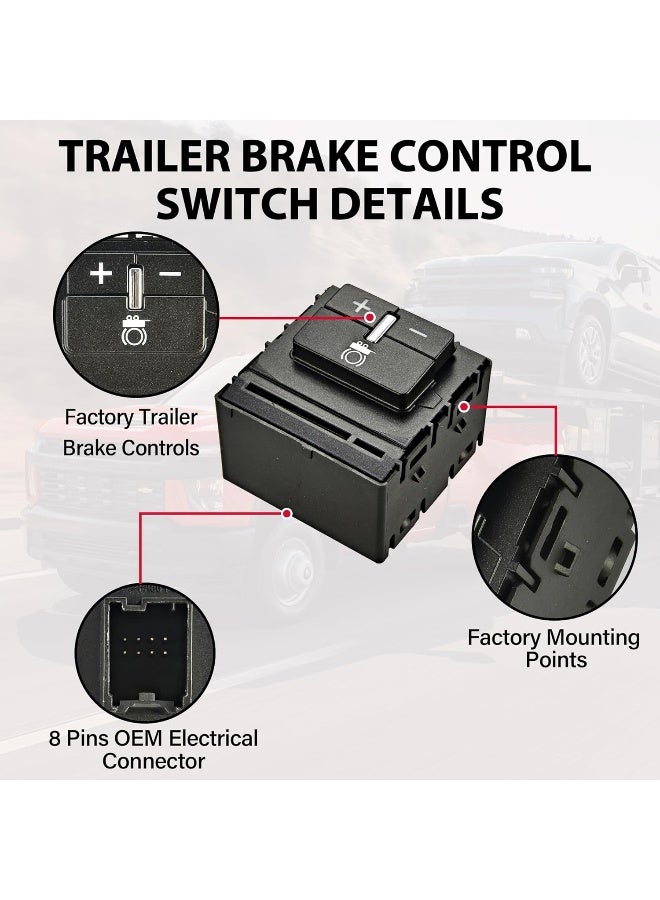 RLP Trailer Brake Control Switch Assembly Compatible with 2014-2020 Chevy Colorado Silverado Suburban GMC Canyon Sierra Yukon Replacement for 84108373 23145874 - Image 2