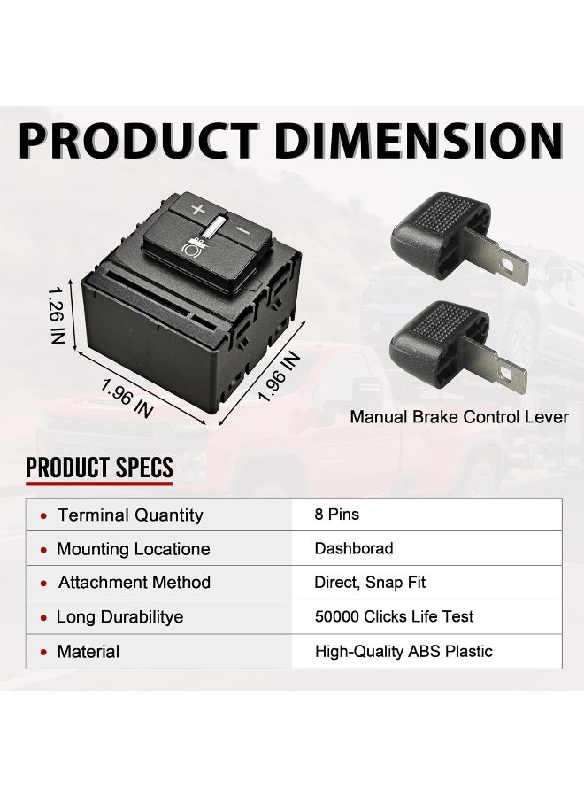 RLP Trailer Brake Control Switch Assembly Compatible with 2014-2020 Chevy Colorado Silverado Suburban GMC Canyon Sierra Yukon Replacement for 84108373 23145874 - Image 3