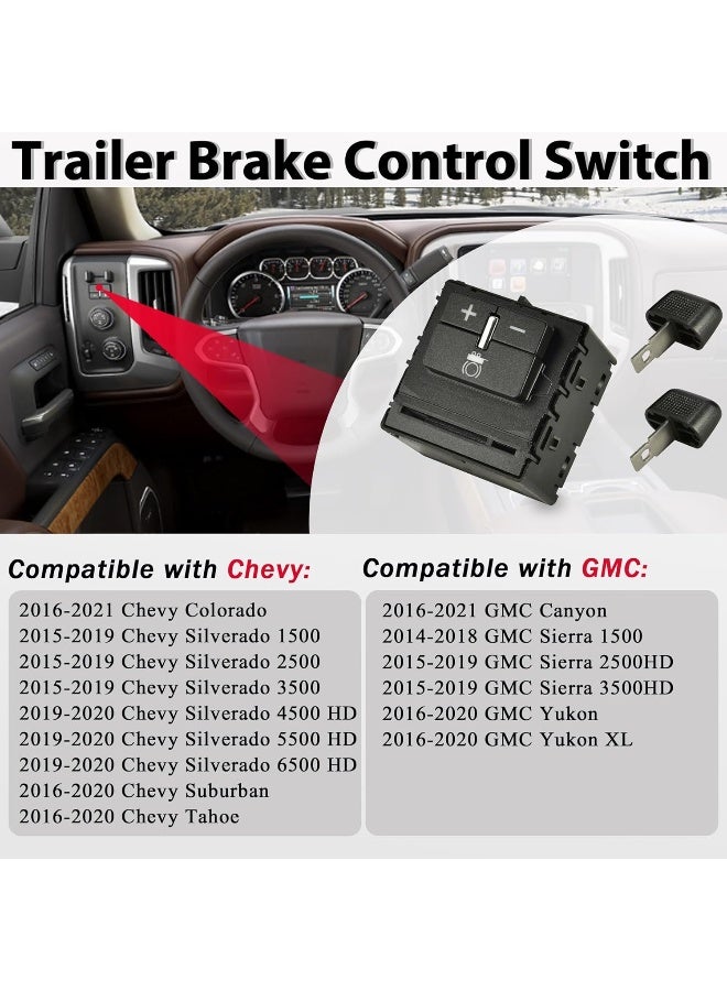 RLP Trailer Brake Control Switch Assembly Compatible with 2014-2020 Chevy Colorado Silverado Suburban GMC Canyon Sierra Yukon Replacement for 84108373 23145874 - Image 4