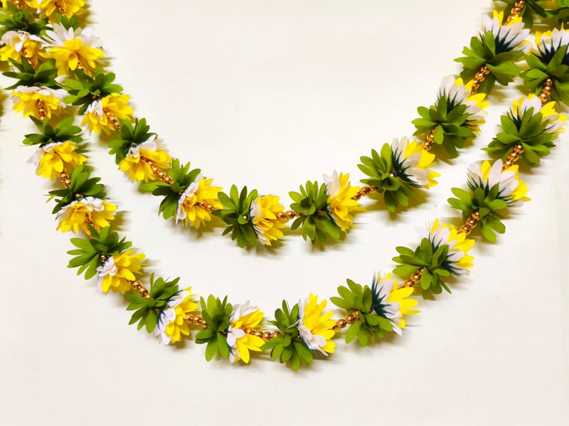 afarza Garland Toran wall Hanging for Door Entrance Handmade Home Decoration Backdrop Pooja Gift Bandarwal 4 Pieces (Yellow Golden) - Image 5