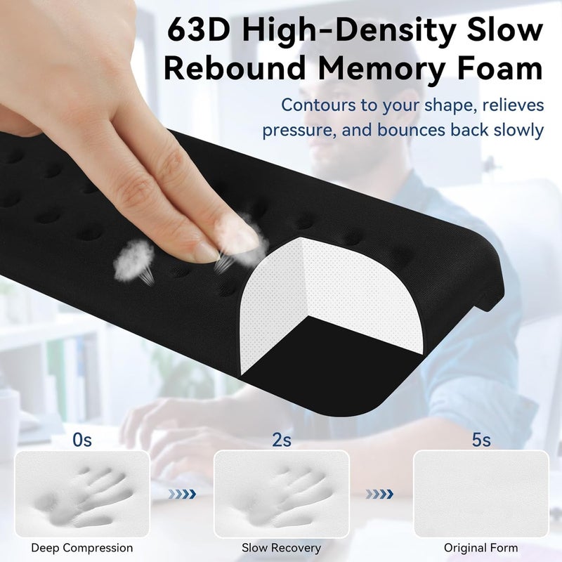 Sushret L-Shaped Desk Elbow Pad for Desk, 2-Pack Memory Foam Elbow Rest & Cushion for Table Edge Support, Non-Slip Ergonomic Armrest for Palm, Wrist & Forearm, Office Home, Separate Design,Black - Image 3