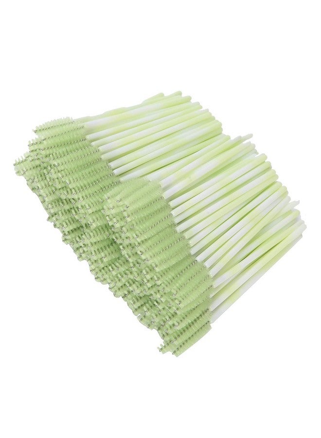 Ymiko Mascara Wands200Pcs Mascara Wands Applicator Portable Lash Brush Travel Mascara Eyelash Brush Makeup Tool Accessory For Eyelashes Extensions Spoolies(Green) - Image 1