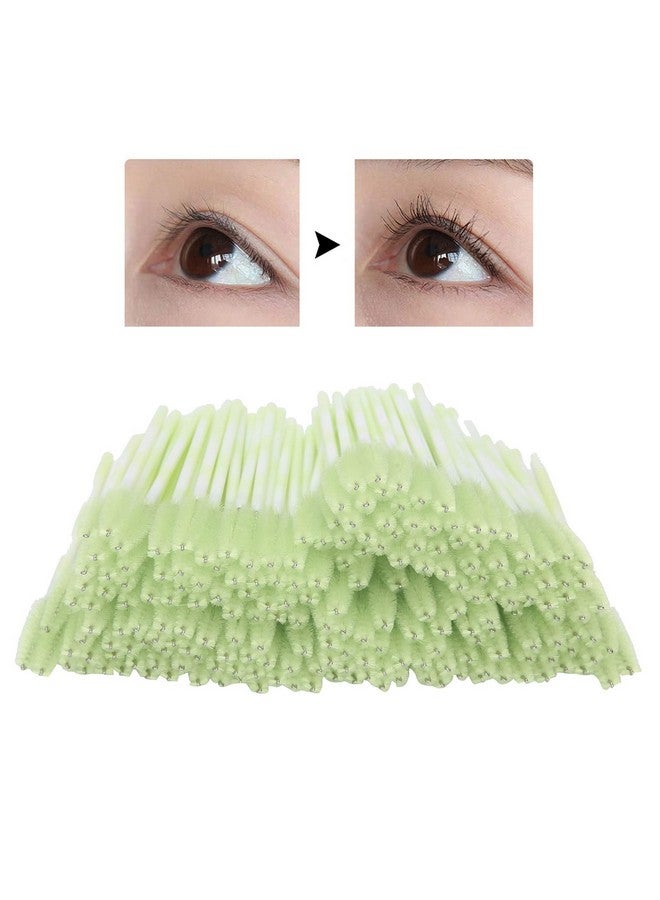Ymiko Mascara Wands200Pcs Mascara Wands Applicator Portable Lash Brush Travel Mascara Eyelash Brush Makeup Tool Accessory For Eyelashes Extensions Spoolies(Green) - Image 5