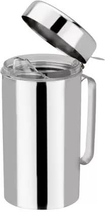 VISAXMI® Stainless Steel Oil Dispenser 1 liter (1000ml) | Oil Container for Kitchen | Leak Proof | Eco Friendly | Durable Oil Can With Handle – (Pack of 2, Silver) - Image 2