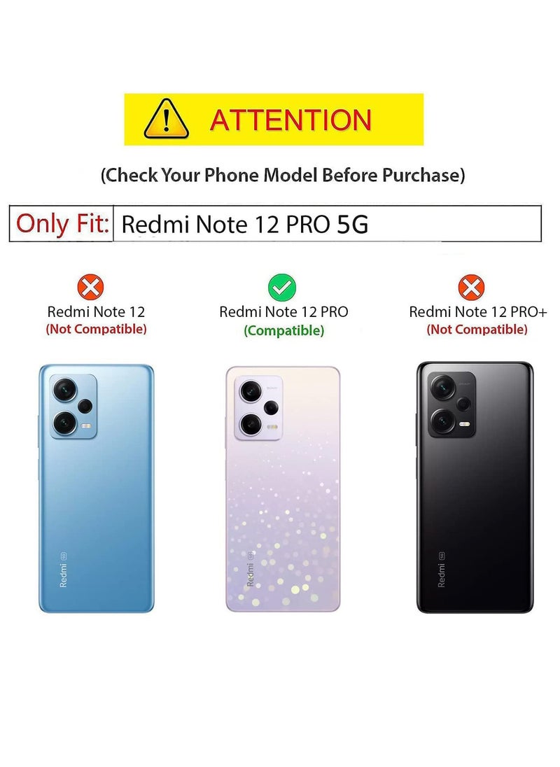 بورتوني غطاء Redmi Note 12 Pro 5G غطاء خلفي ناعم من مادة TPU مرن وناعم من السيليكون غير لامع مع حماية الكاميرا لهاتف Xiaomi Redmi Note 12 Pro 5G  - Image 2