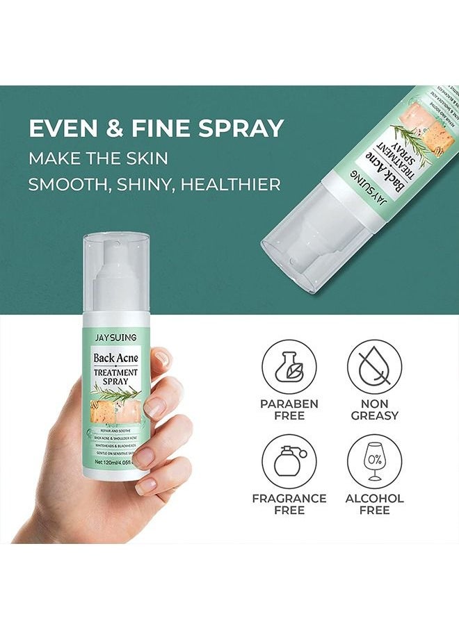 Jaysuing - 120ml Back Acne Treatment, Back Acne Spray, 2% Salicylic Acid Spray, Body Acne Treatment with Herbal Formula, Body Acne Spray, Tea Tree Oil Spray, Acne Treatment For Teens, Back Acne - Image 1