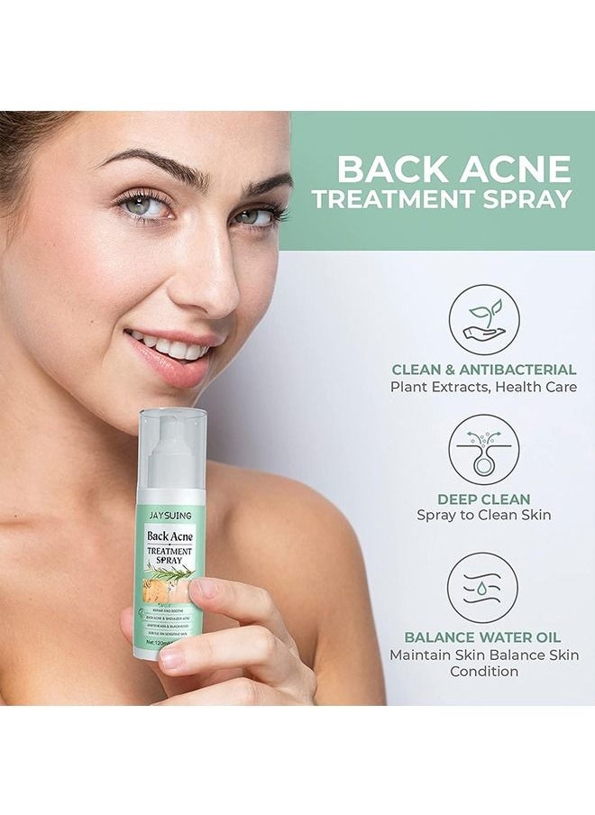 Jaysuing - 120ml Back Acne Treatment, Back Acne Spray, 2% Salicylic Acid Spray, Body Acne Treatment with Herbal Formula, Body Acne Spray, Tea Tree Oil Spray, Acne Treatment For Teens, Back Acne - Image 1
