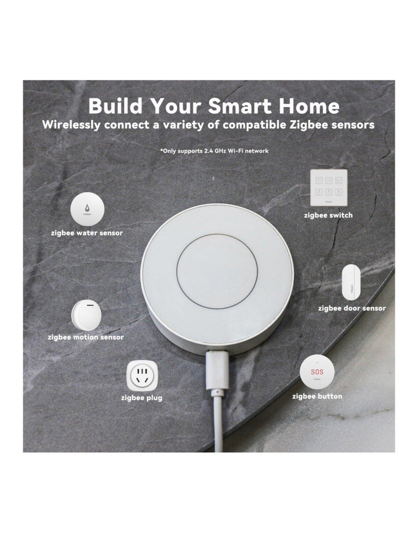 Captaintech 3.0 Smart Home Hub, Supports for Zigbee Sevices Only, Works with Smart Life and Tuya App, Control and Multi-Device Management, Intelligent Bridge Wired Smart Home Gateway (White) - Image 2