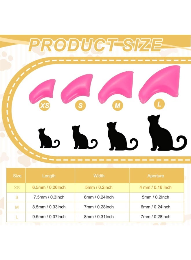 20 Pcs Cat Nail Caps, Colorful Pet Cat And Dog Soft Claws Nail Covers For Cat Claws With Glue And Applicators (Color May Vary) (S) - Image 2