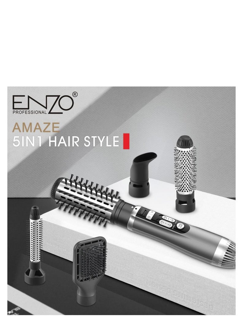 إنزو - استشوار شعر ماركة اينزو لعمل استايل الشعر مزود بفرشاة دوارة 5 في 1 ENZO - Image 1