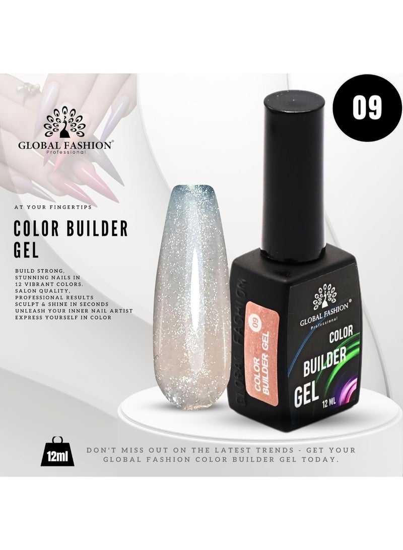 GLOBAL FASHION Professional Color Builder Gel 12Ml - Long-Lasting, Chip-Resistant Manicure  (Color 09)  - Image 2