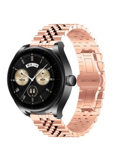 Replacement Strap For Huawei Watch Buds Five Bull Half Round Stainless Steel Watch Band + Strap Removal Tool Rose Gold