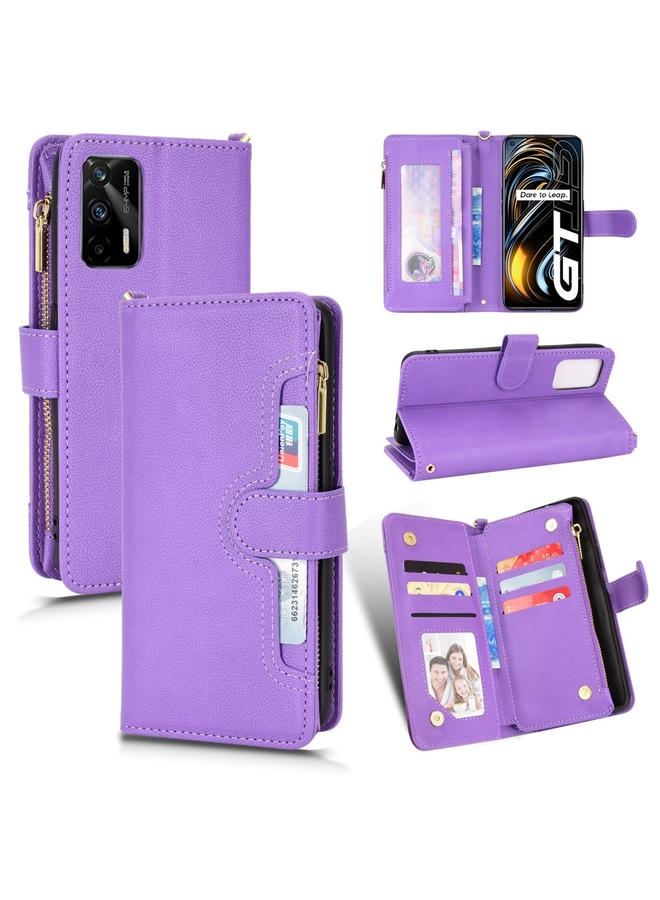 اس-توب جراب لهاتف OPPO Realme GT 5G / Realme GT Neo 5G جراب هاتف جلدي بسحاب من نسيج الليتشي - Image 1