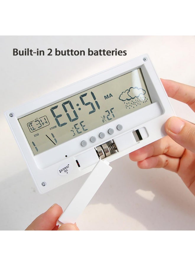 Bukela Desk Clock, Digital Alarm Clock with Transparent Modern Design, Temperature, Humidity, Snooze, Aesthetic Home Decor, Office Decor, Battery Operated Table Clock for Bedroom, Office Shelf Etc - Image 4