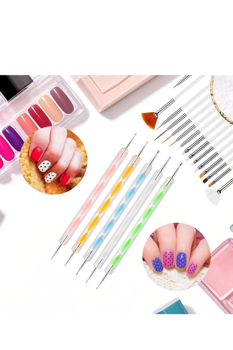 20PCS Nail Art Design Pointing Painting Polishing Brush Tool - Image 3
