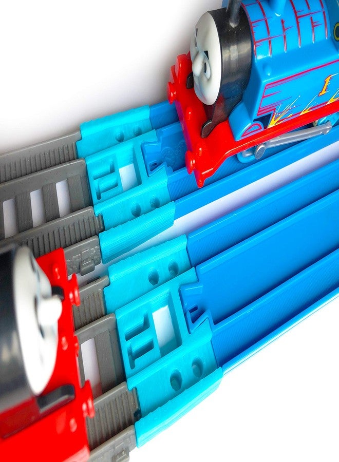 TrainLab.com adapters Compatible with 2014 Gray Thomas and Friends Trackmaster and Plarail Track, Perfect for Seamless Track Expansion and Fun 2pc Light Blue - Image 1