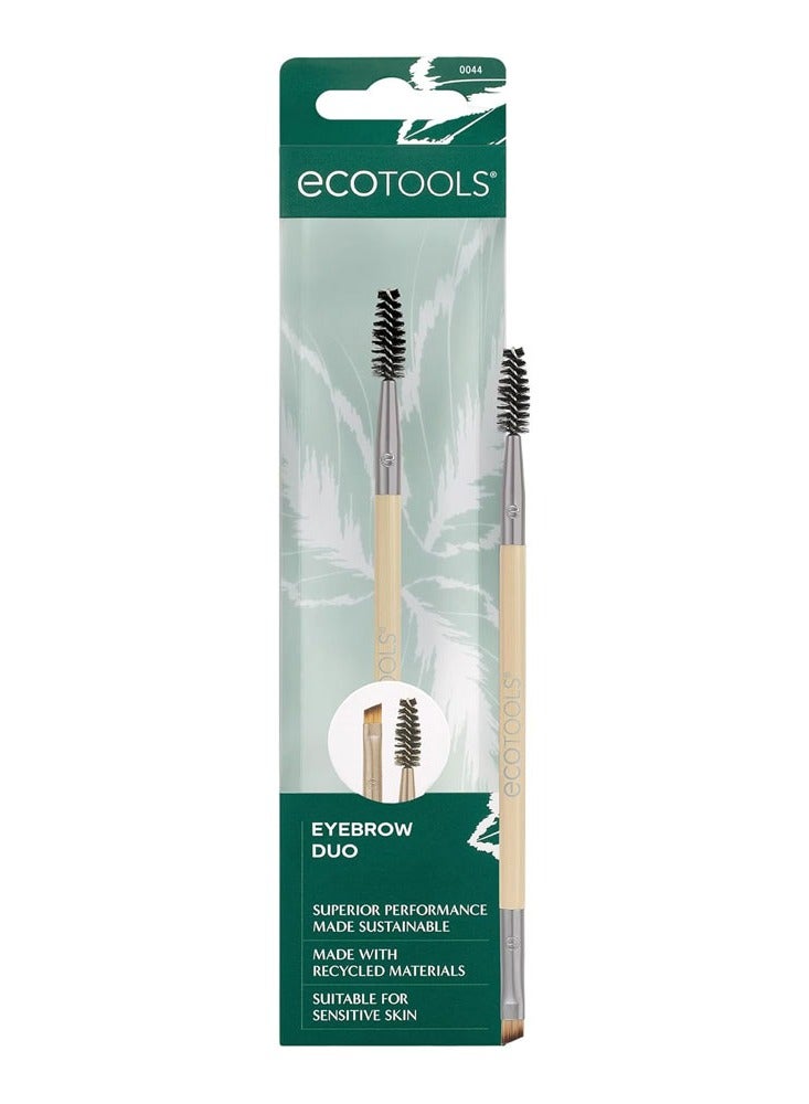إيكوتولز فرشاة الحواجب المزدوجة من إيكو تولز، لتهذيب وتشكيل وملء الحواجب، متعددة الاستخدامات لجل الحواجب والبودرة والكريم، فرشاة حواجب مزدوجة الأطراف وفرشاة بزاوية، صديقة للبيئة، خالية من القسوة، ونباتية، عدد 1 - Image 1