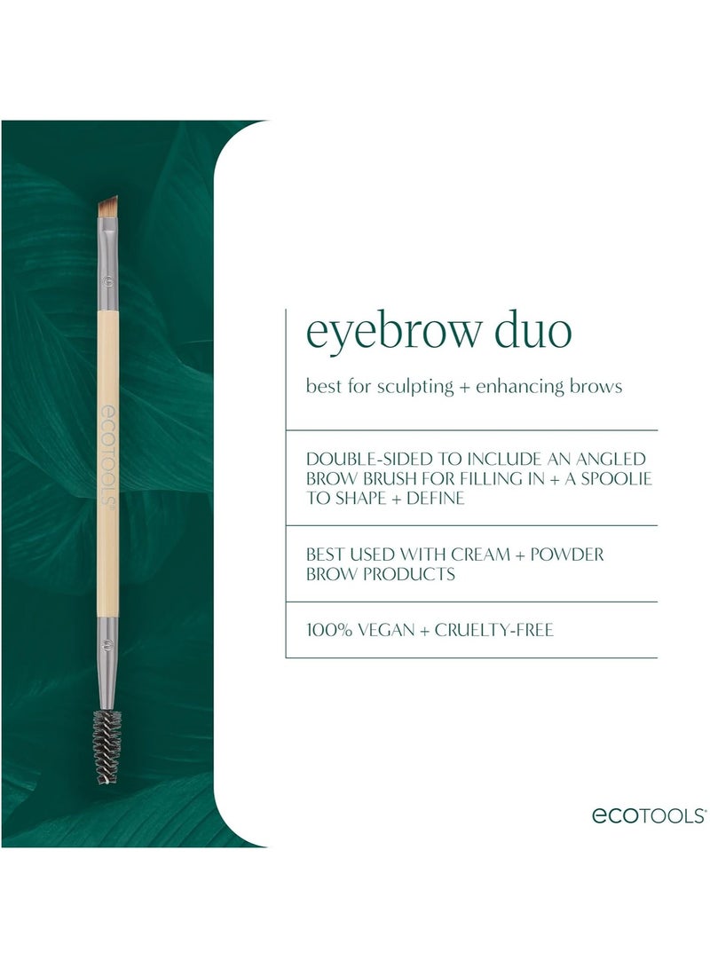 إيكوتولز فرشاة الحواجب المزدوجة من إيكو تولز، لتهذيب وتشكيل وملء الحواجب، متعددة الاستخدامات لجل الحواجب والبودرة والكريم، فرشاة حواجب مزدوجة الأطراف وفرشاة بزاوية، صديقة للبيئة، خالية من القسوة، ونباتية، عدد 1 - Image 3