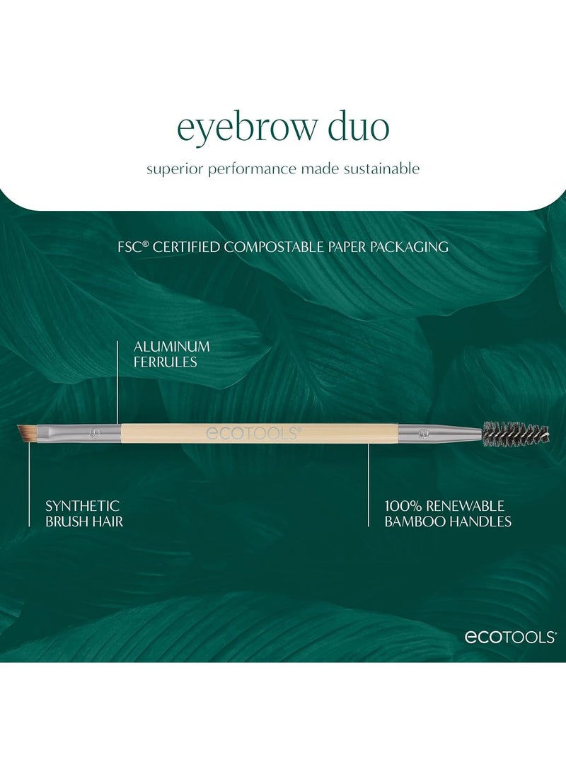 إيكوتولز فرشاة الحواجب المزدوجة من إيكو تولز، لتهذيب وتشكيل وملء الحواجب، متعددة الاستخدامات لجل الحواجب والبودرة والكريم، فرشاة حواجب مزدوجة الأطراف وفرشاة بزاوية، صديقة للبيئة، خالية من القسوة، ونباتية، عدد 1 - Image 4