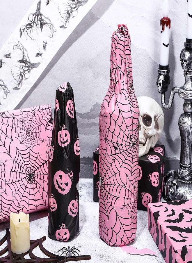 Whaline 90 Sheets Halloween Tissue Paper Pink Black Pumpkin Bat Spiderweb Gift Wrapping Paper for DIY Art Craft Halloween Birthday Baby Shower Party Supplies, 13.7 x 19.6 Inch - Image 4