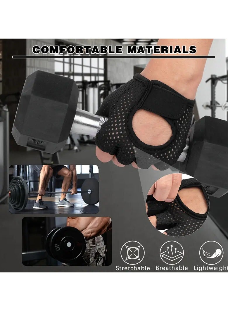 Goolsky Lightweight Breathable Fitness Gloves - Full Palm Protection for Weightlifting, Gym Training & Cycling - Black（L） - Image 5