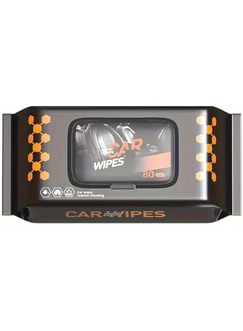 Car Interior Cleaning Wet Wipes 80pcs - Multi-Purpose Wipes for Glass, Leather & Surfaces - Image 3