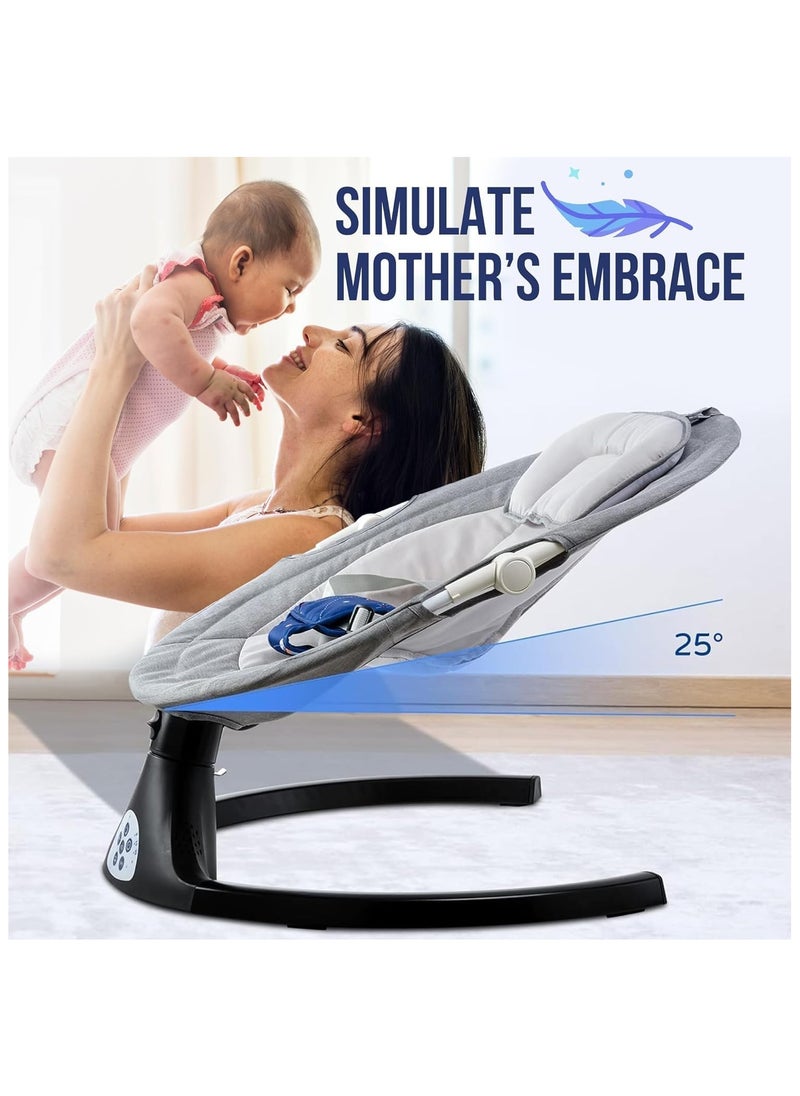 Piccasio - Baby Cradle, Babies Electric Swing for Infants, 5 Speeds, 4 Timer Settings, 12 Lullabies, Baby Rocker with Bluetooth & USB Support, Washable, Remote Control, Comfortable Cushion(1-12 months) - Image 1