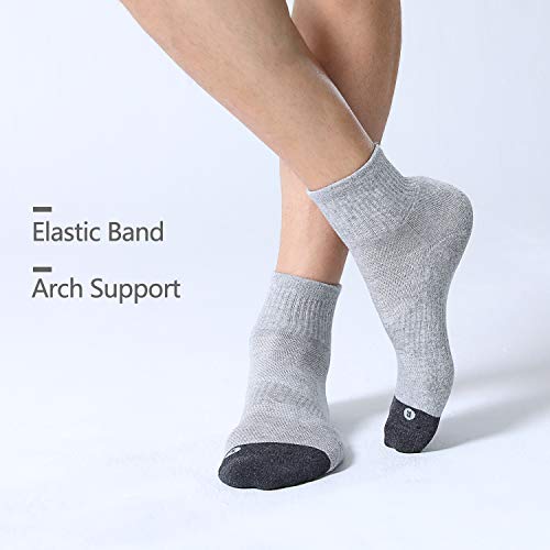 FITRELL 6 Pack Men's Athletic Ankle Socks Cushioned Sports Running Socks, Shoe Size 12-15, Grey - Image 3