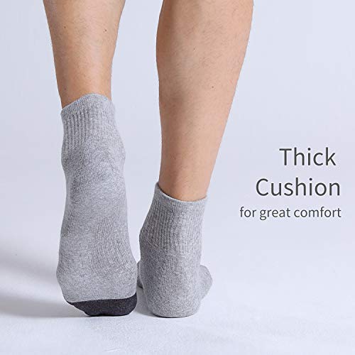 FITRELL 6 Pack Men's Athletic Ankle Socks Cushioned Sports Running Socks, Shoe Size 12-15, Grey - Image 5